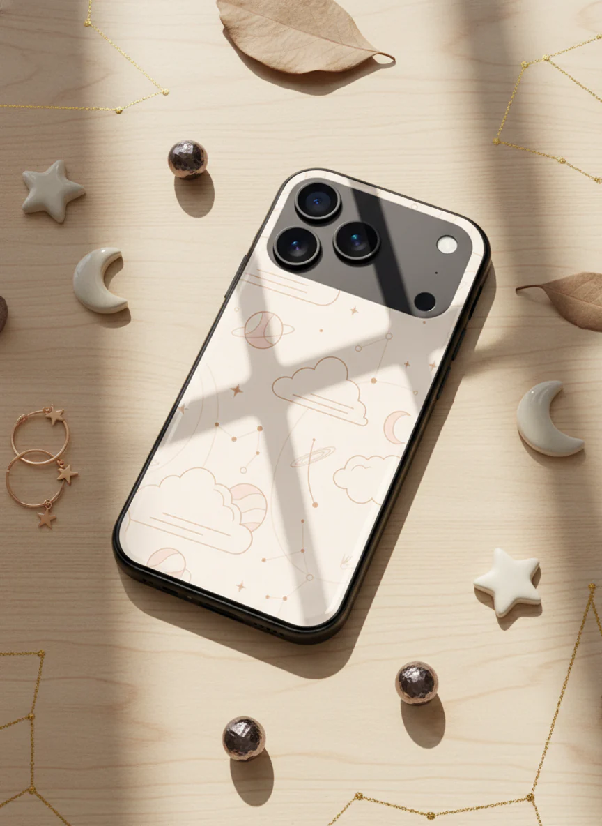 Celestial Love Premium Glass Back Cover For iPhone 11-17 Models - Image 2