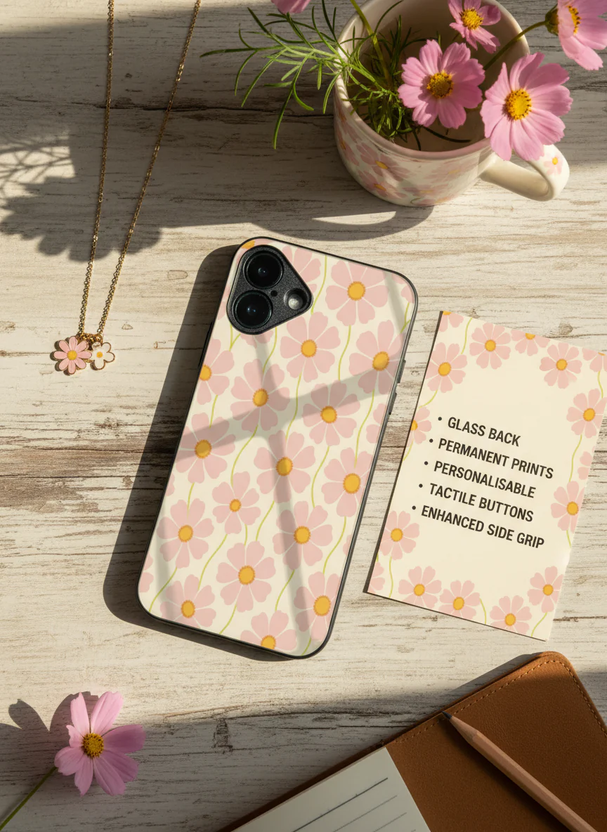 Cherry Blossom Premium Glass Back Cover for iPhone 11-17 Models - Image 11