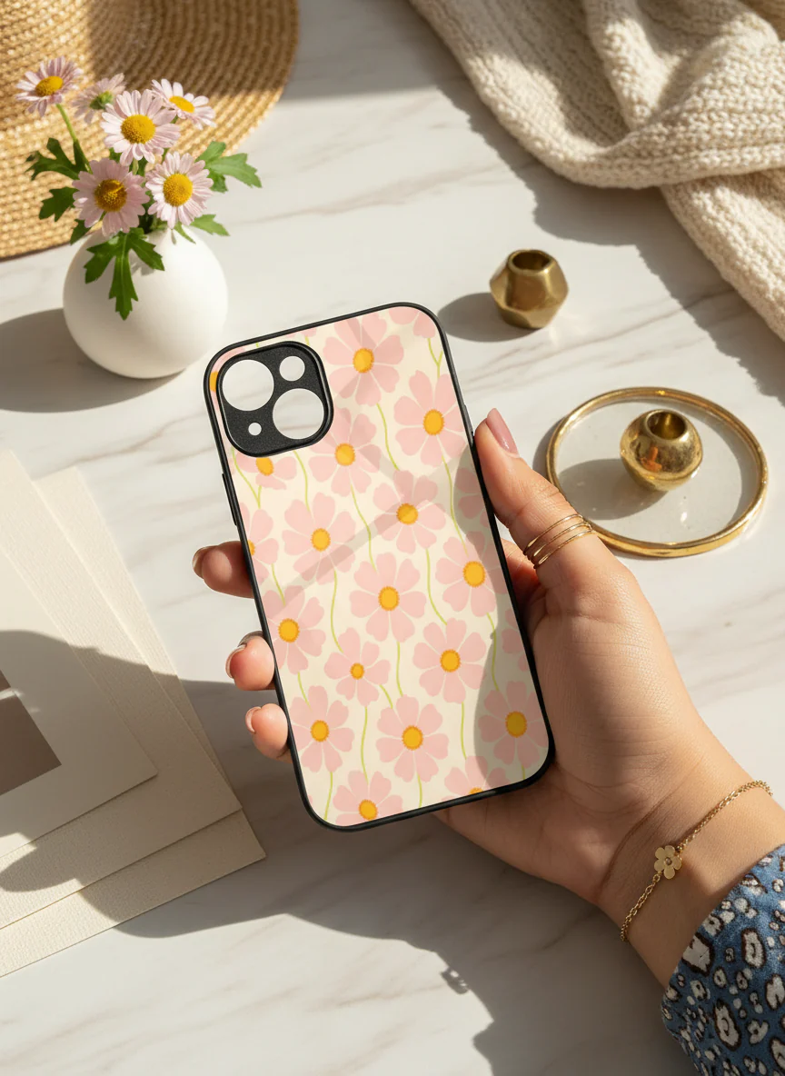 Cherry Blossom Premium Glass Back Cover for iPhone 11-17 Models - Image 13