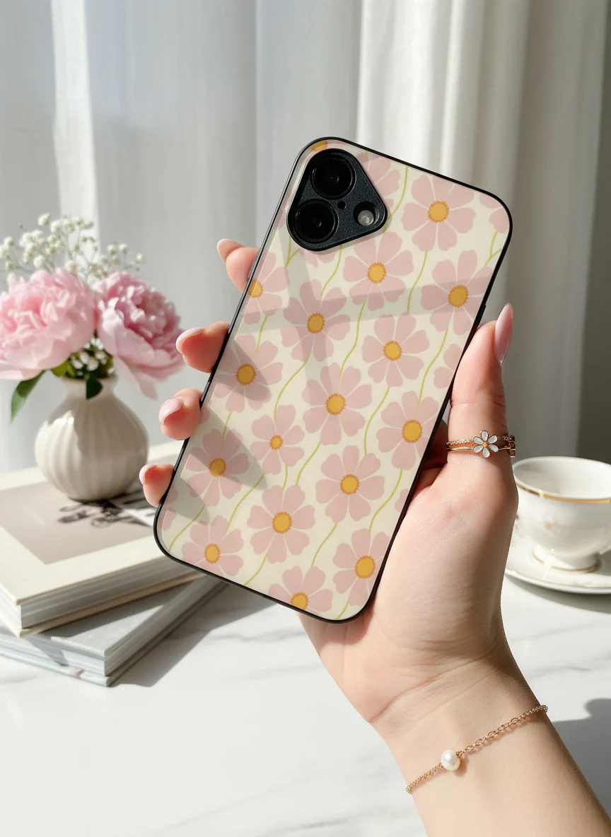 Cherry Blossom Premium Glass Back Cover for iPhone 11-17 Models - Image 16