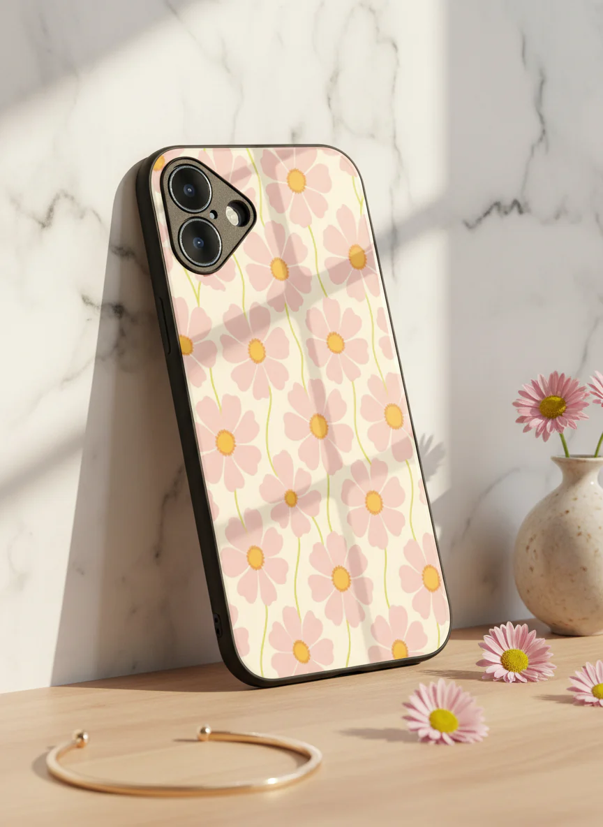 Cherry Blossom Premium Glass Back Cover for iPhone 11-17 Models - Image 3