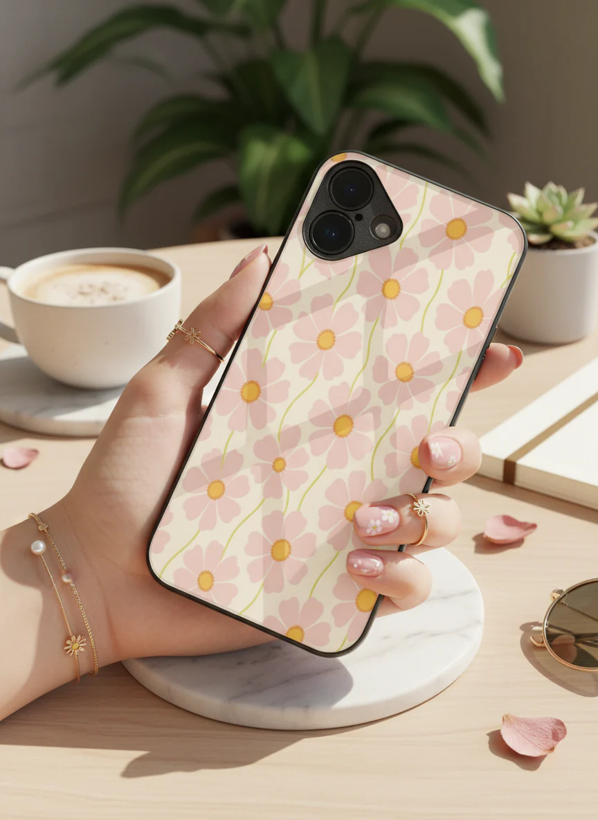 Cherry Blossom Premium Glass Back Cover for iPhone 11-17 Models - Image 4