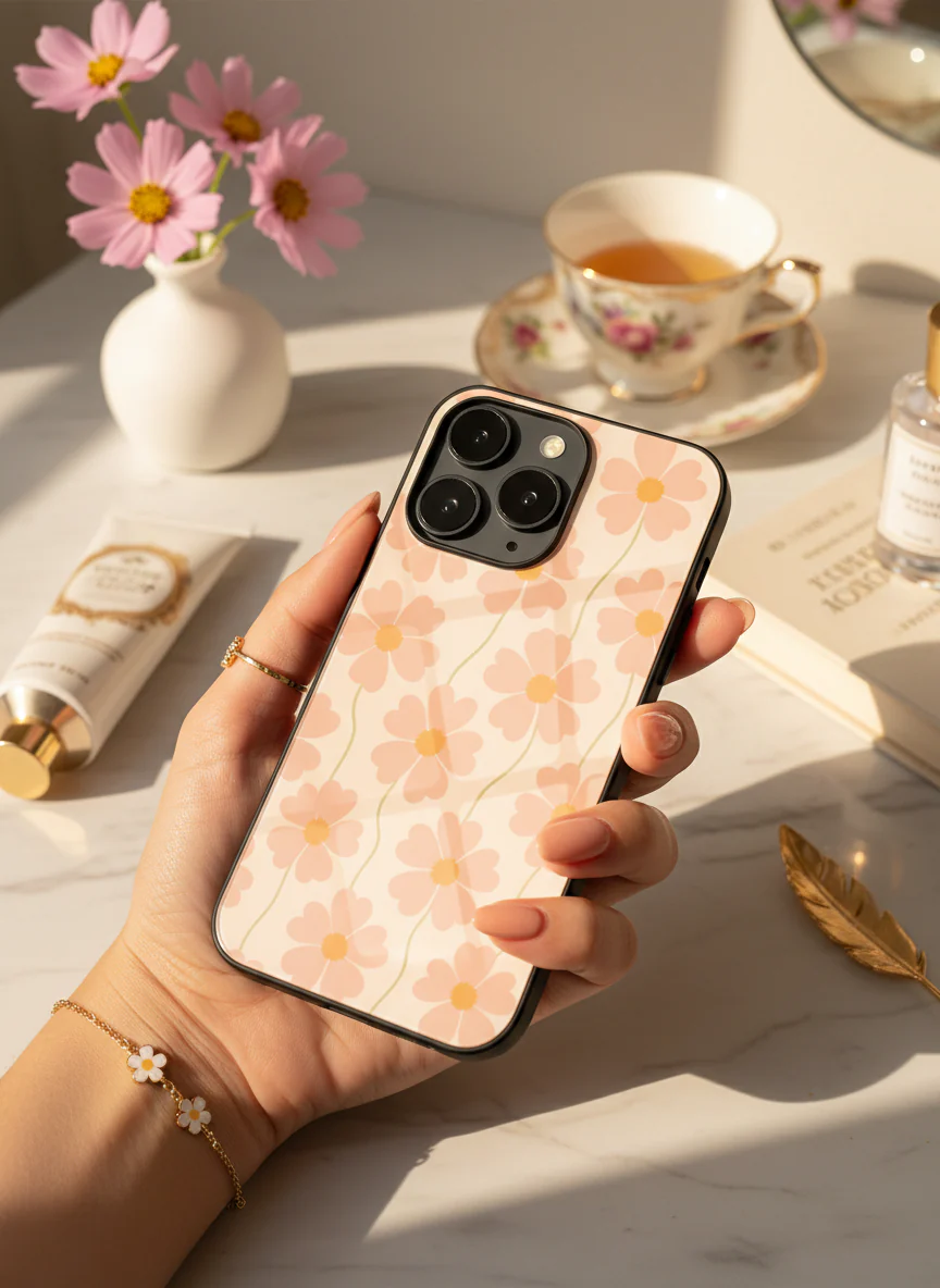 Cherry Blossom Premium Glass Back Cover for iPhone 11-17 Models - Image 7