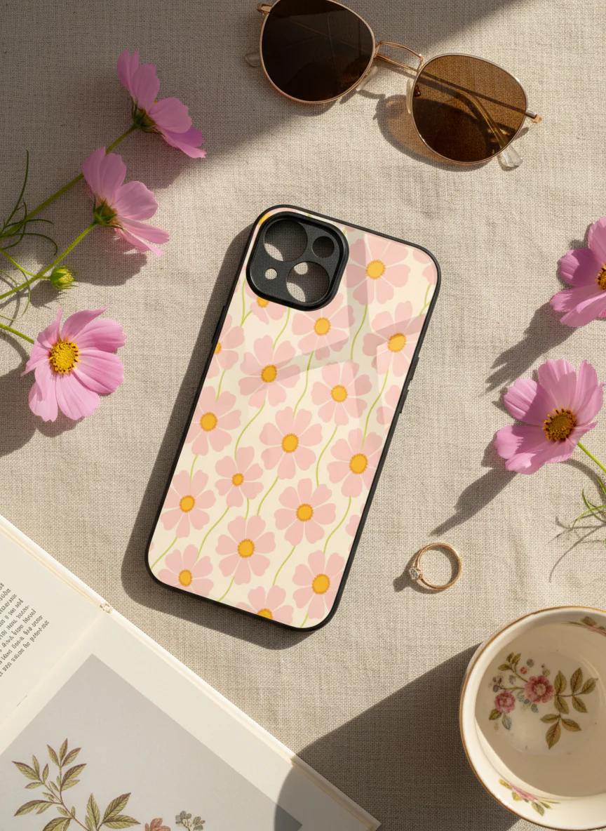 Cherry Blossom Premium Glass Back Cover for iPhone 11-17 Models - Image 8