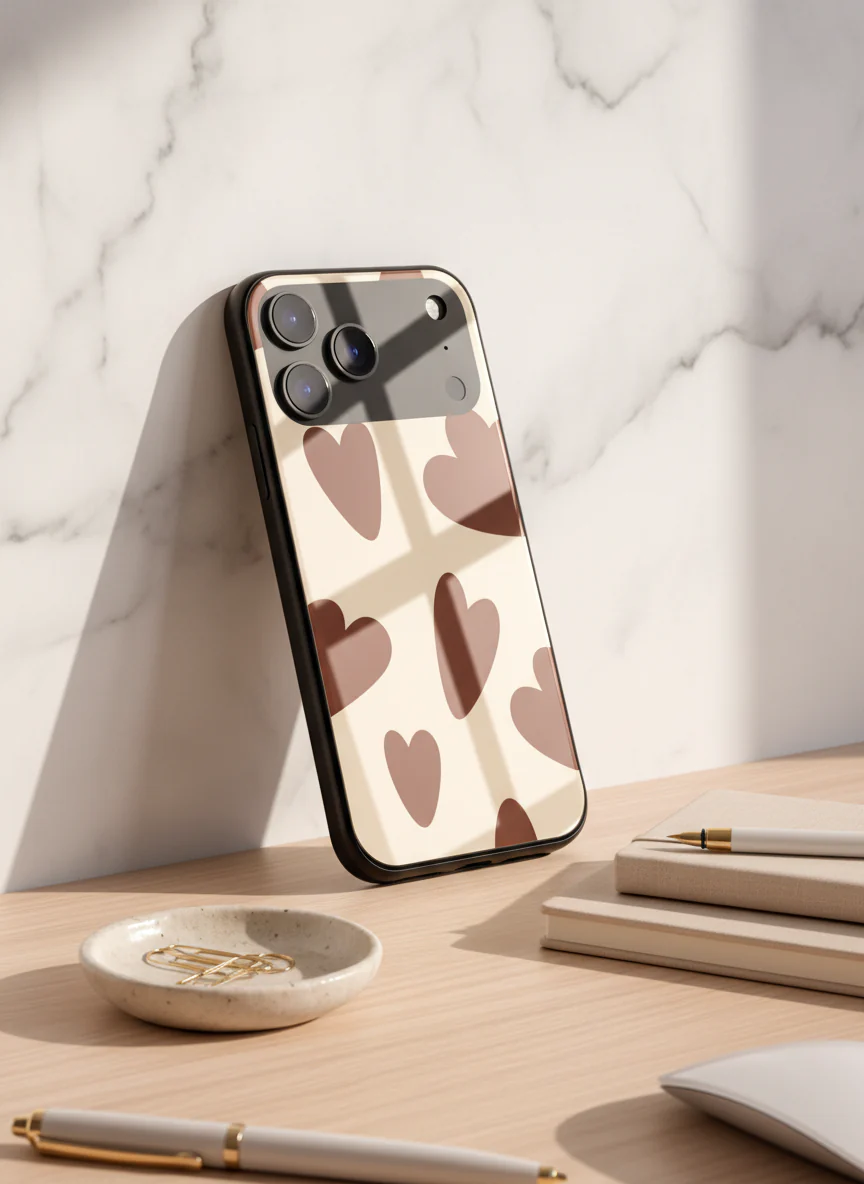 Chocolate Hearts Premium Glass Back Cover For iPhone 11-17 Models - Image 10