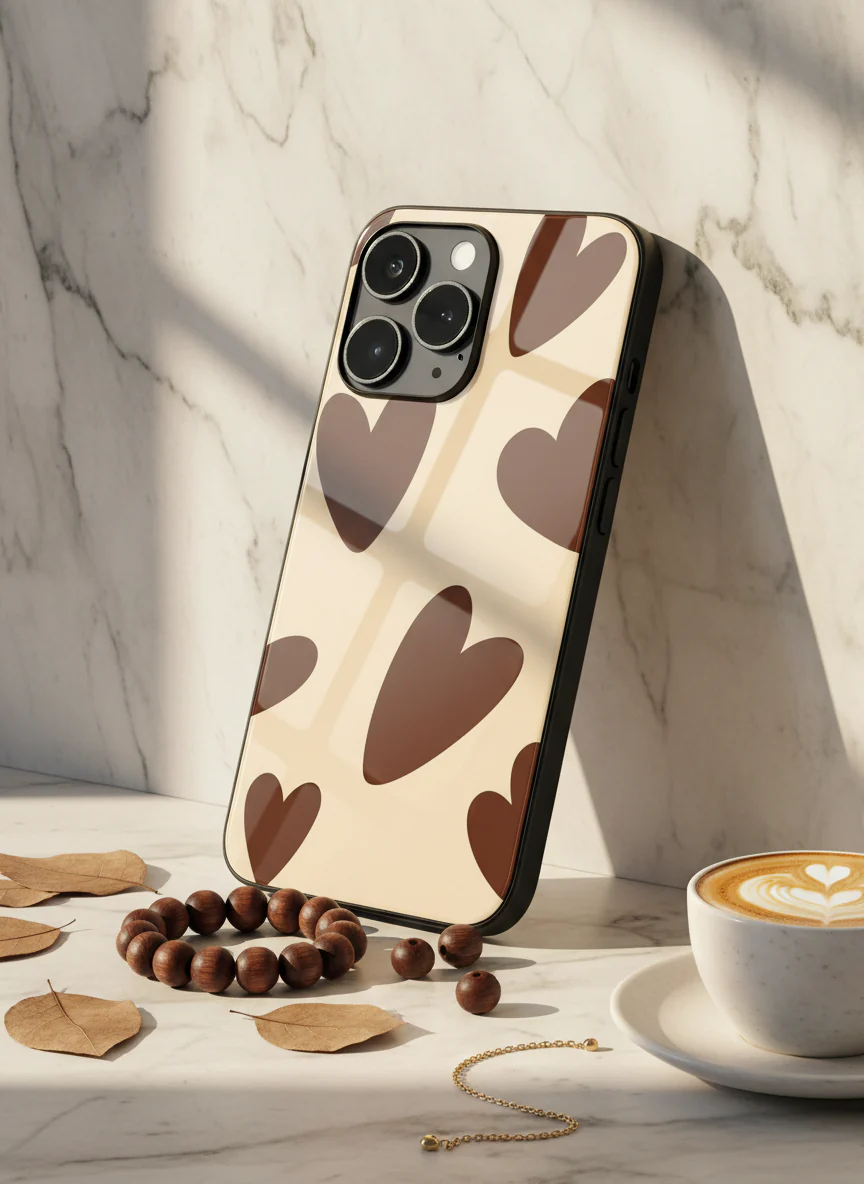 Chocolate Hearts Premium Glass Back Cover For iPhone 11-17 Models - Image 9