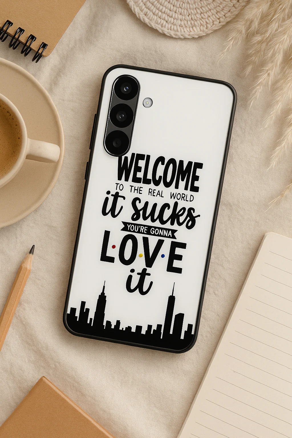City Of FRIENDS Premium Glass Back Cover For Galaxy S, A, M & F Series