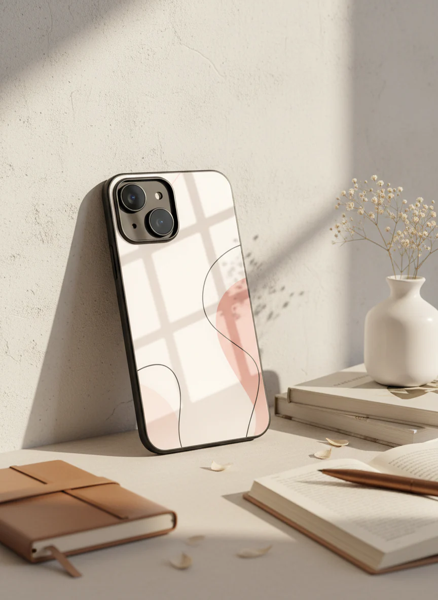 Clean Girl Aesthetics Premium Glass Back Cover For iPhone 11-17 Models - Image 3