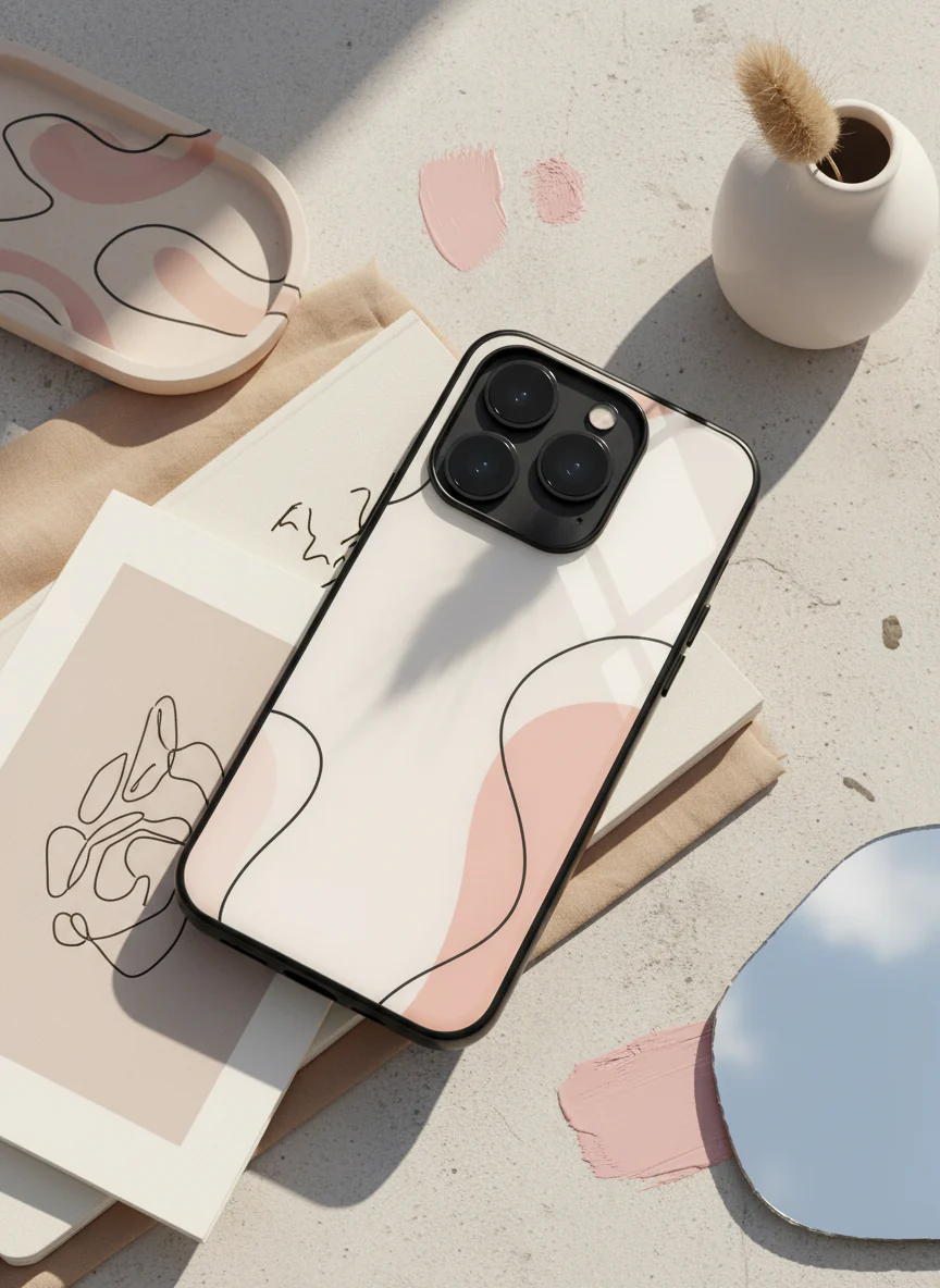 Clean Girl Aesthetics Premium Glass Back Cover For iPhone 11-17 Models - Image 4