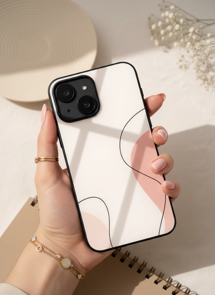 Clean Girl Aesthetics Premium Glass Back Cover For iPhone 11-17 Models - Image 5