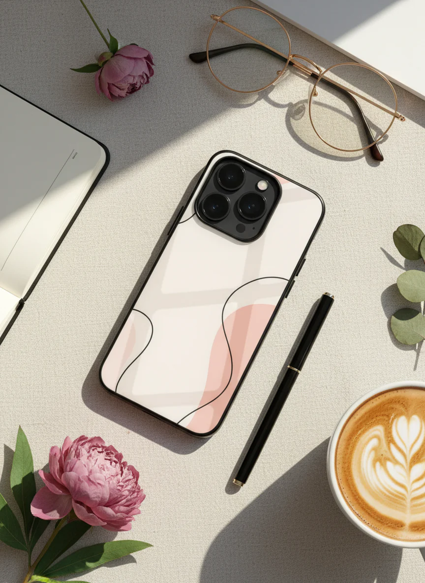 Clean Girl Aesthetics Premium Glass Back Cover For iPhone 11-17 Models - Image 8