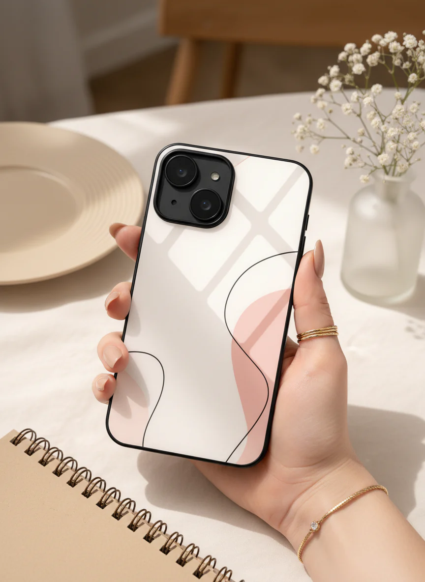 Clean Girl Aesthetics Premium Glass Back Cover For iPhone 11-17 Models - Image 9