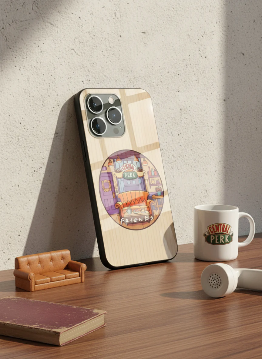 FRIENDS Coffee & Couch Premium Glass Back Cover For iPhone 11-17 Models - Image 3