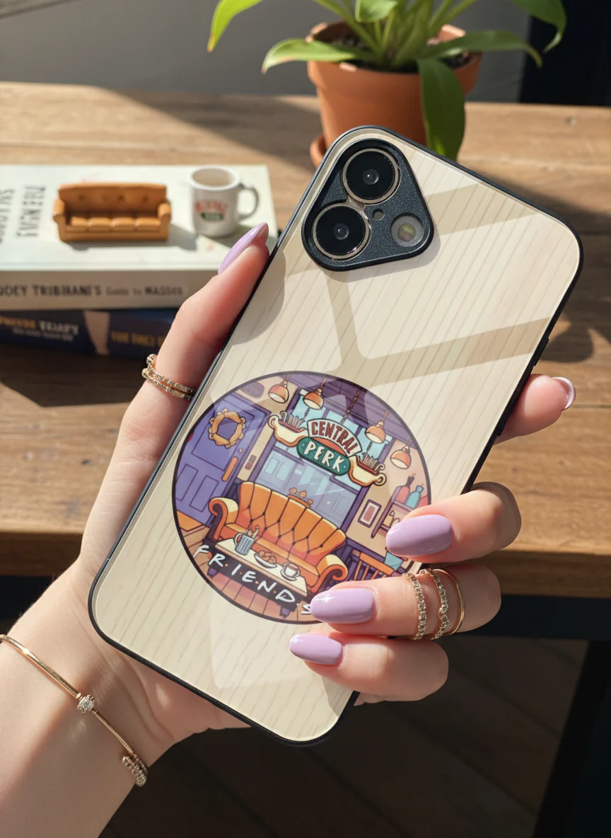 FRIENDS Coffee & Couch Premium Glass Back Cover For iPhone 11-17 Models - Image 4