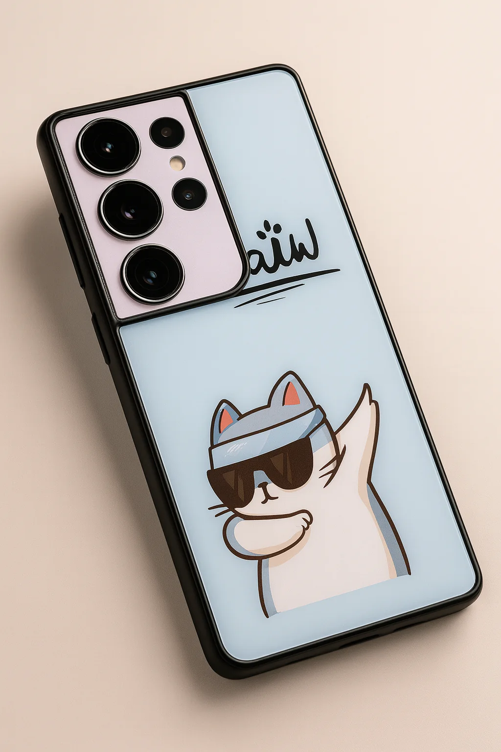 Cool Cat Premium Glass Back Cover For Galaxy S, A, M & F Series - Image 5
