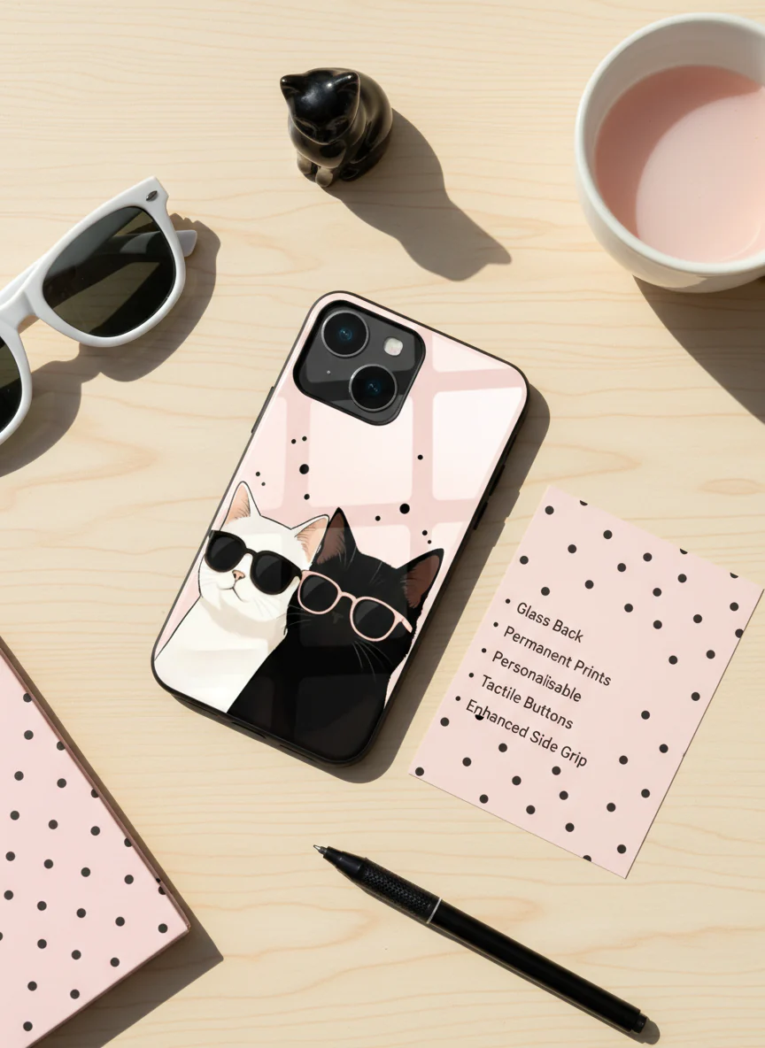 Cool Cats Premium Glass Back Cover For iPhone 11-17 Models - Image 13