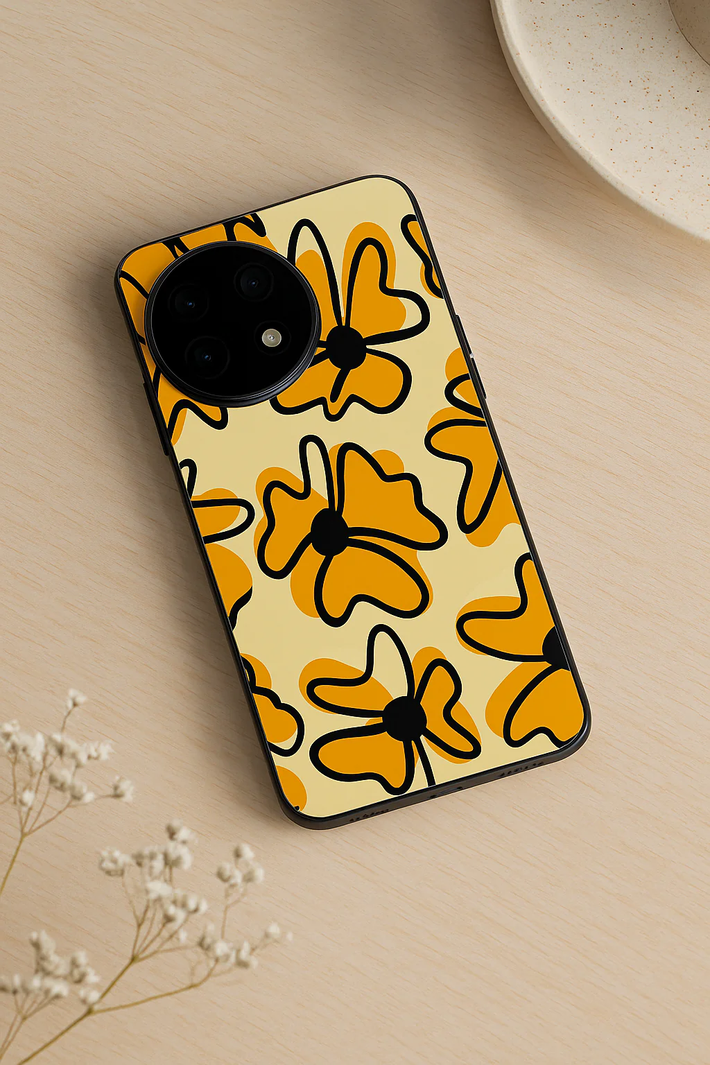 Crayon Petals Premium Glass Back Cover For One Plus 13, 12, 11, 10, Nord Series - Image 5