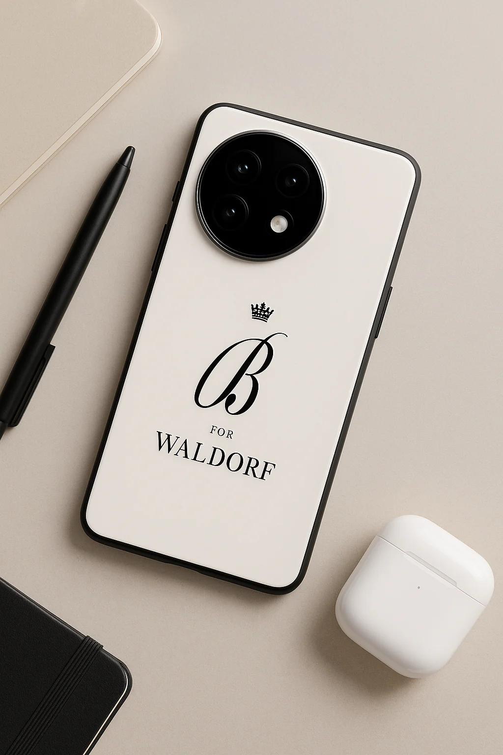 Gossip Girl Crowned Initials Premium Glass Back Cover For One Plus 13, 12, 11, 10, Nord Series - Image 3