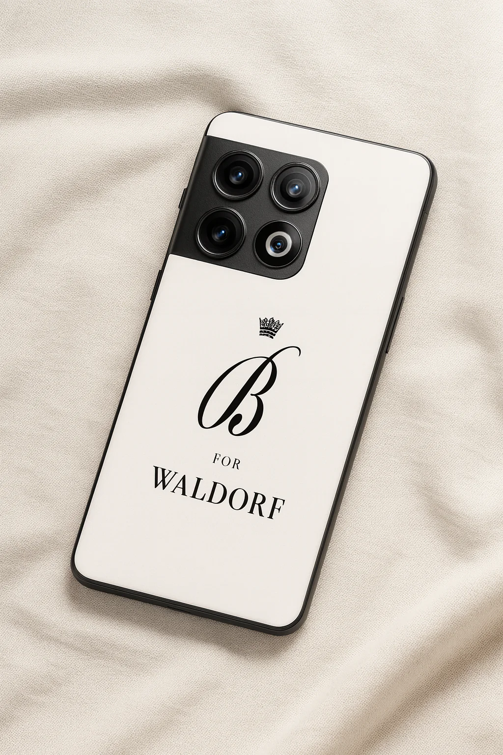 Gossip Girl Crowned Initials Premium Glass Back Cover For One Plus 13, 12, 11, 10, Nord Series - Image 4
