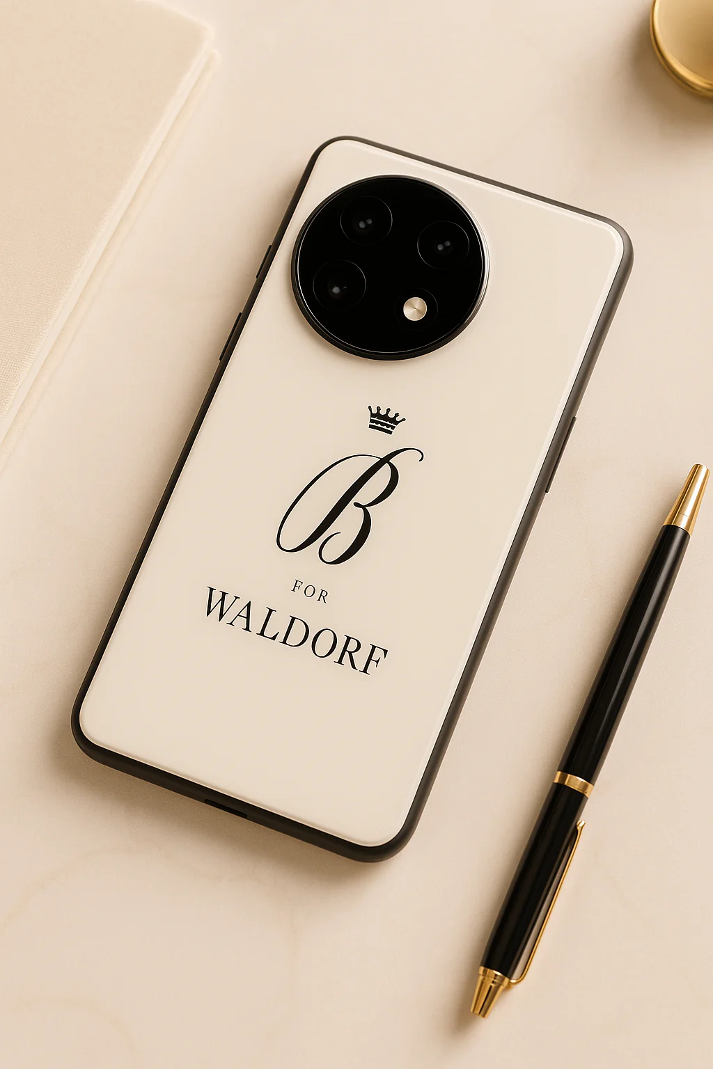 Gossip Girl Crowned Initials Premium Glass Back Cover For One Plus 13, 12, 11, 10, Nord Series - Image 5