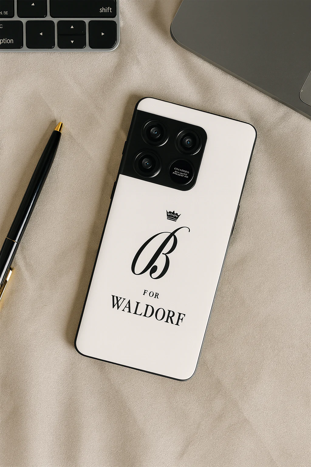 Gossip Girl Crowned Initials Premium Glass Back Cover For One Plus 13, 12, 11, 10, Nord Series - Image 6