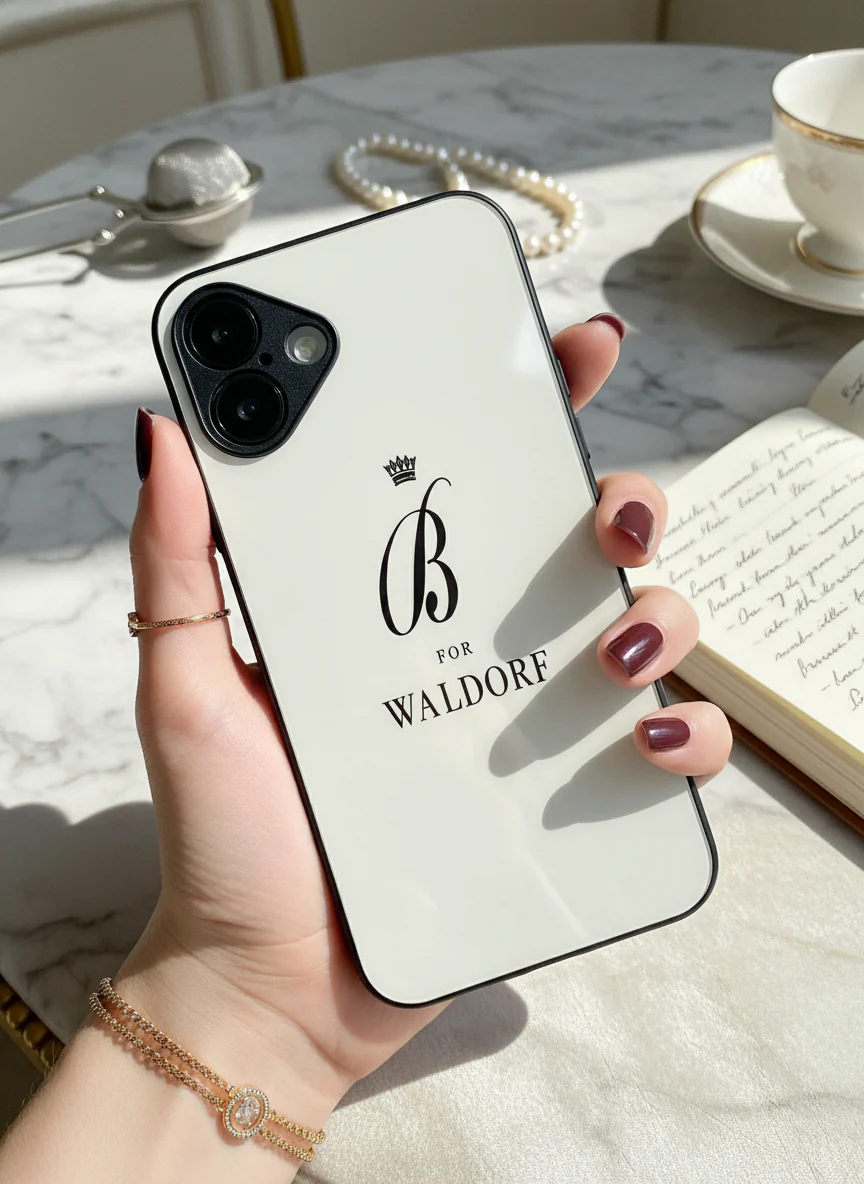 Gossip Girl Crowned Initials Premium Glass Back Cover For iPhone 11-17 Models - Image 10