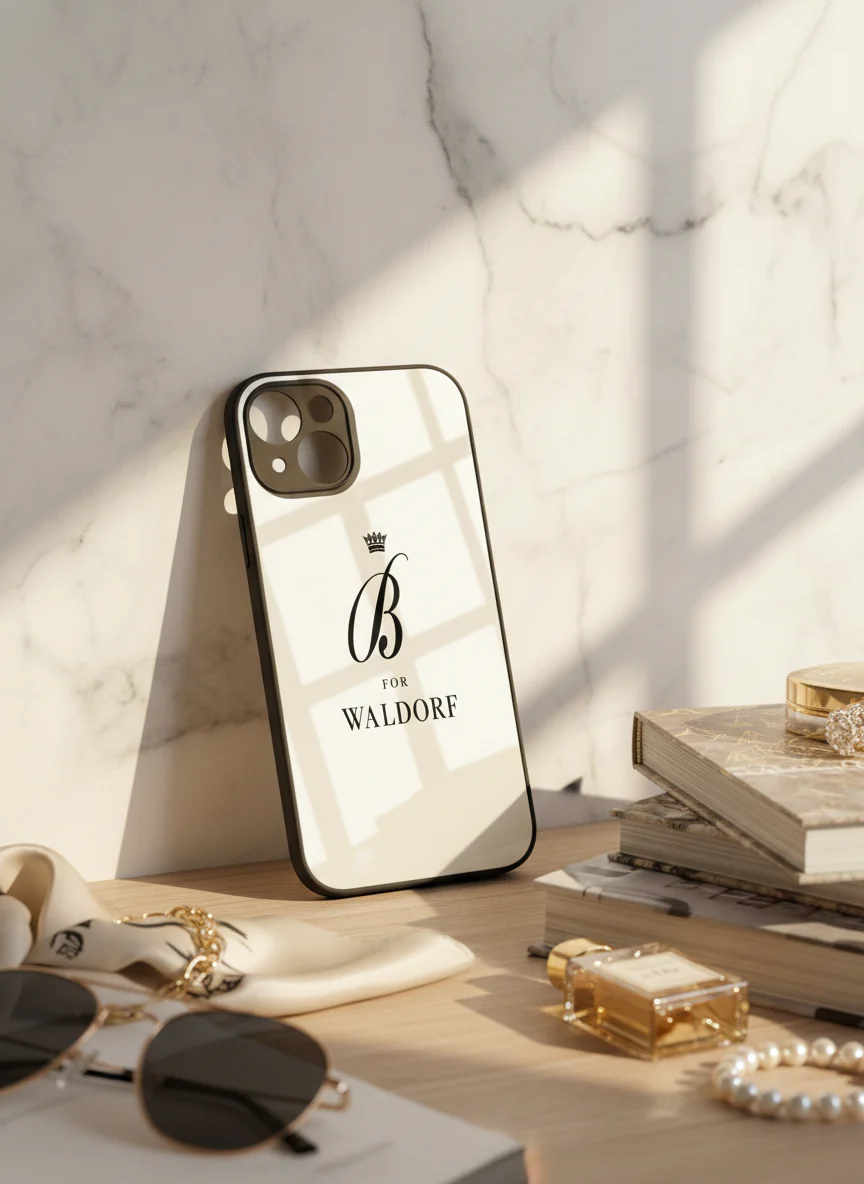 Gossip Girl Crowned Initials Premium Glass Back Cover For iPhone 11-17 Models - Image 12