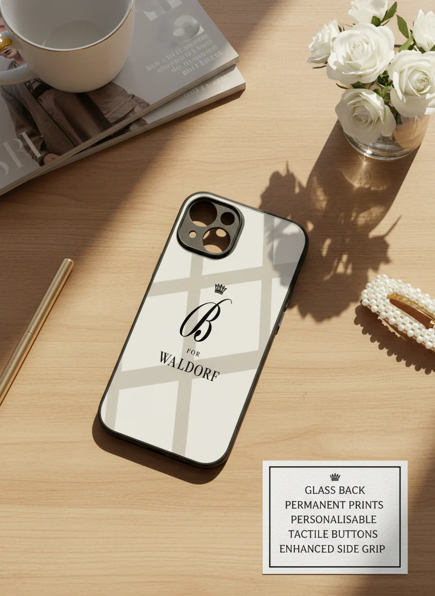 Gossip Girl Crowned Initials Premium Glass Back Cover For iPhone 11-17 Models - Image 15