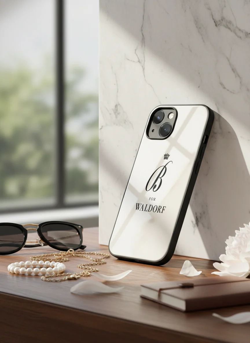 Gossip Girl Crowned Initials Premium Glass Back Cover For iPhone 11-17 Models - Image 3
