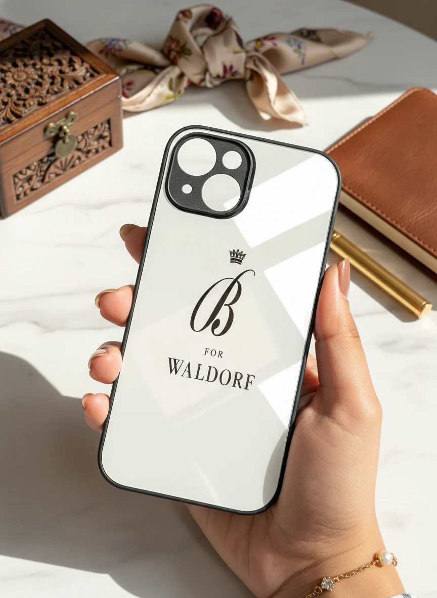 Gossip Girl Crowned Initials Premium Glass Back Cover For iPhone 11-17 Models - Image 7