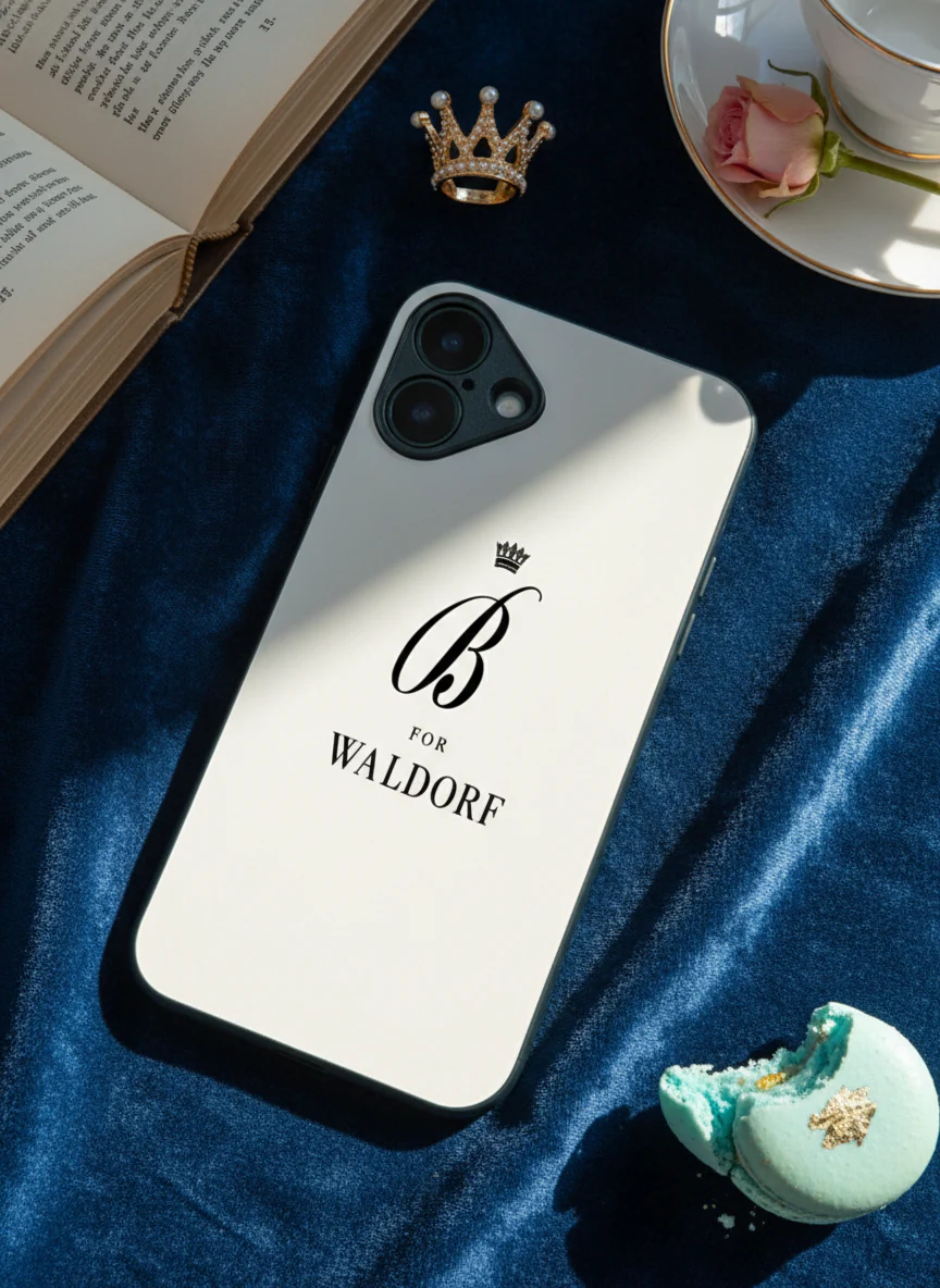 Gossip Girl Crowned Initials Premium Glass Back Cover For iPhone 11-17 Models - Image 8