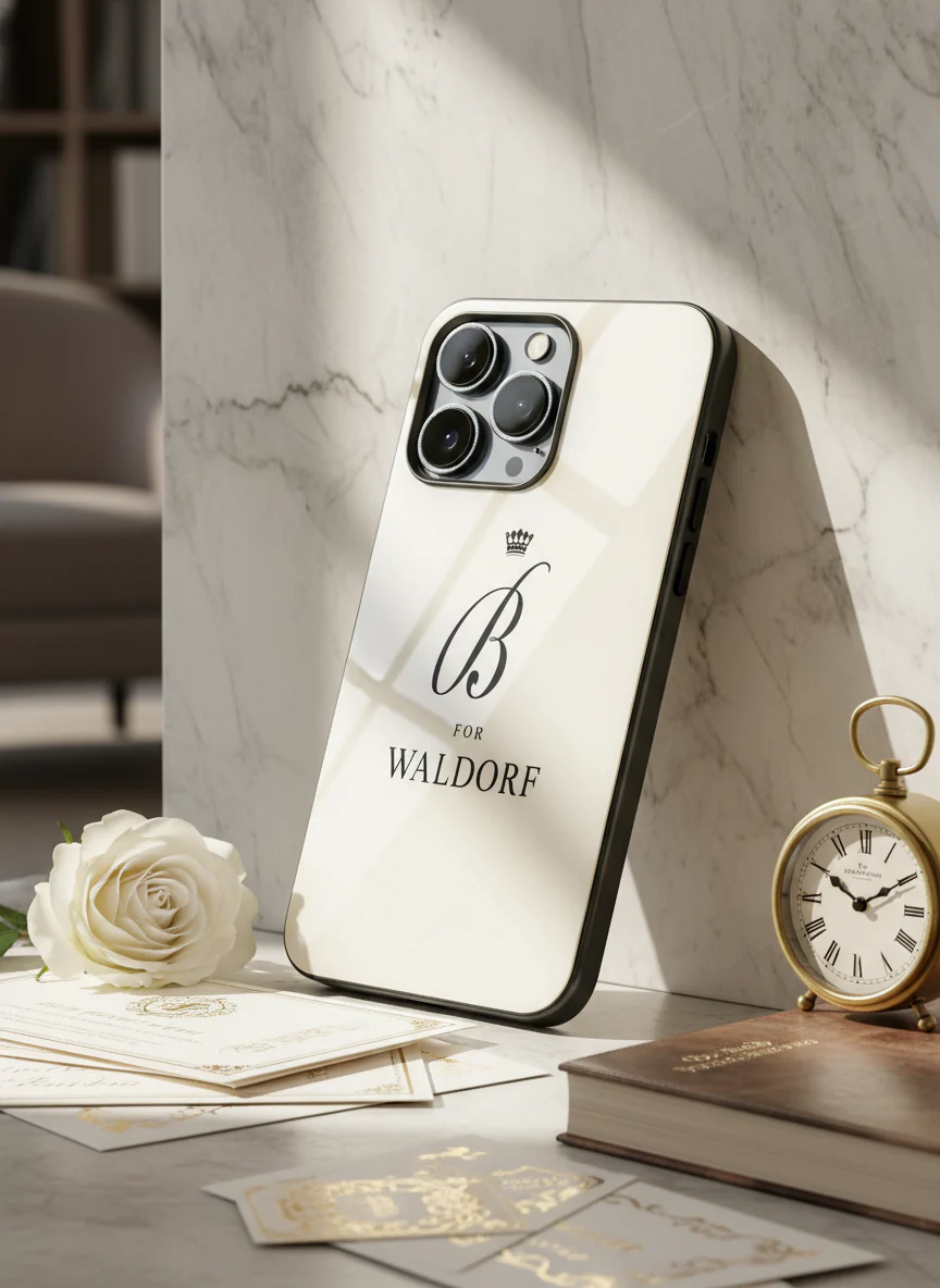 Gossip Girl Crowned Initials Premium Glass Back Cover For iPhone 11-17 Models - Image 9
