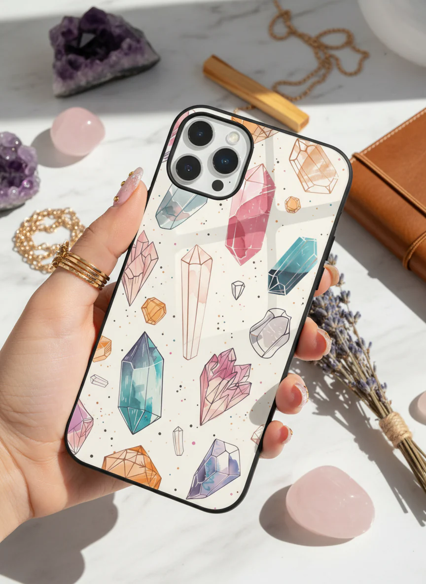 Crystal Bloom Premium Glass Back Cover For iPhone 11-17 Models - Image 10