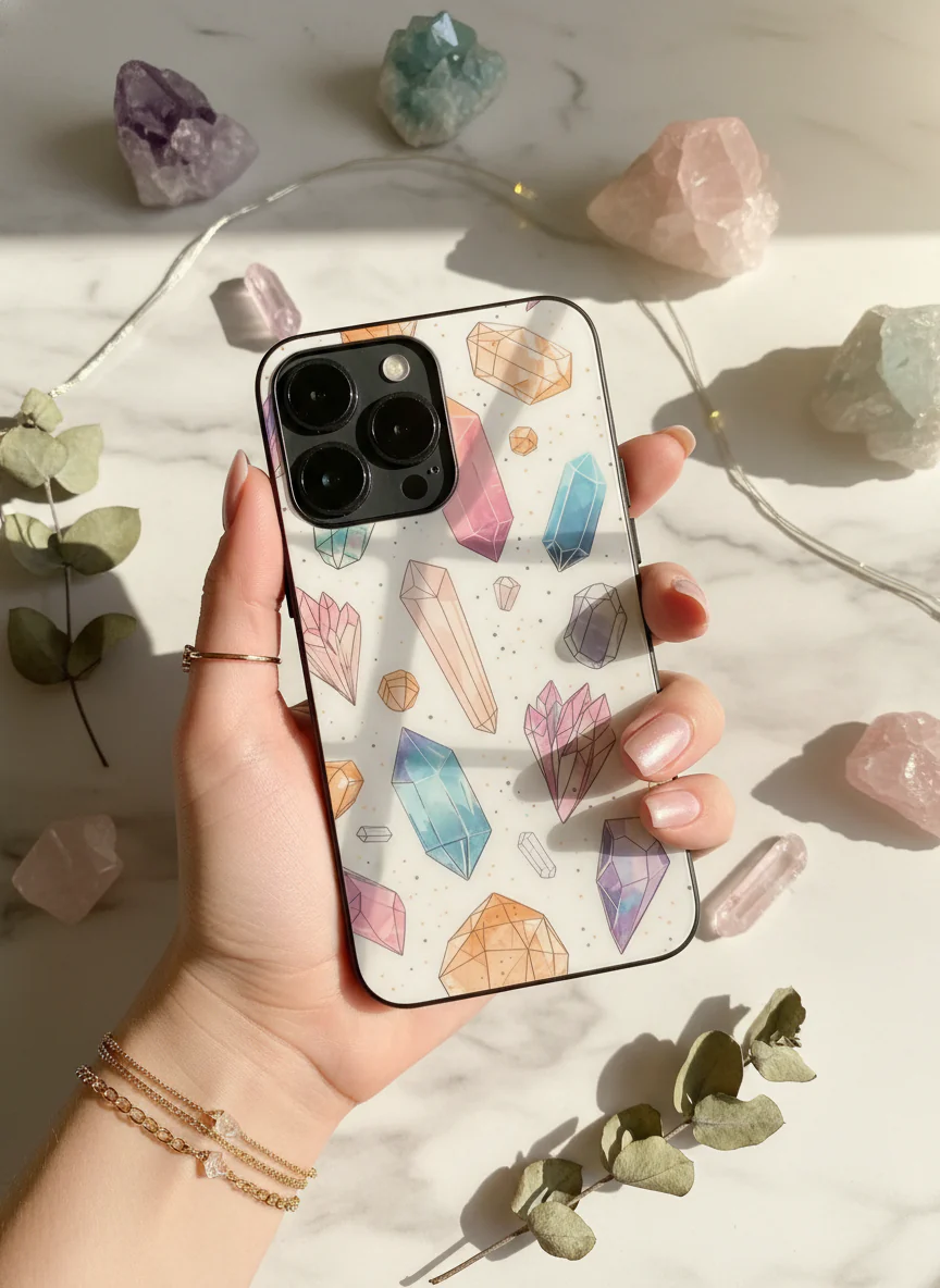 Crystal Bloom Premium Glass Back Cover For iPhone 11-17 Models - Image 16