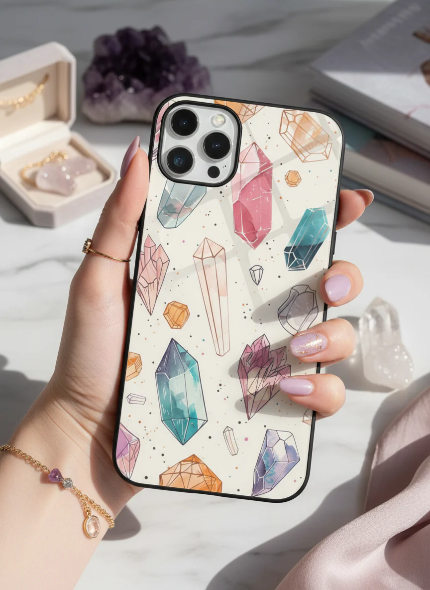 Crystal Bloom Premium Glass Back Cover For iPhone 11-17 Models - Image 18