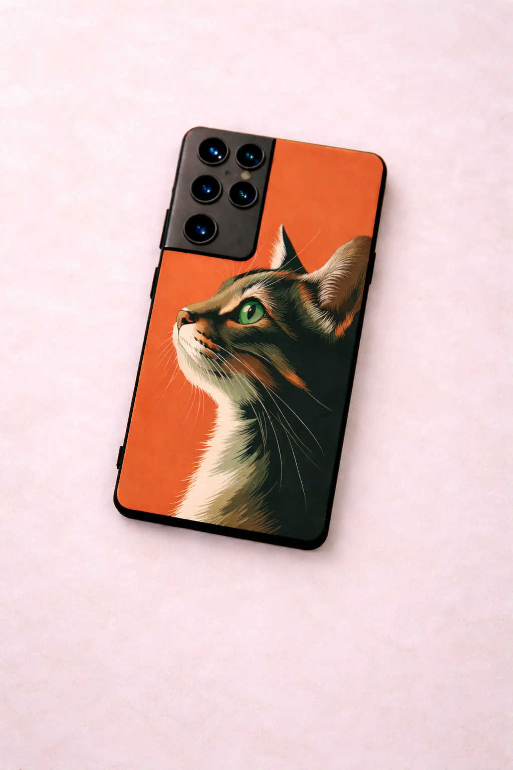 Cutie Cat Premium Glass Back Cover For Galaxy S, A, M & F Series - Image 2