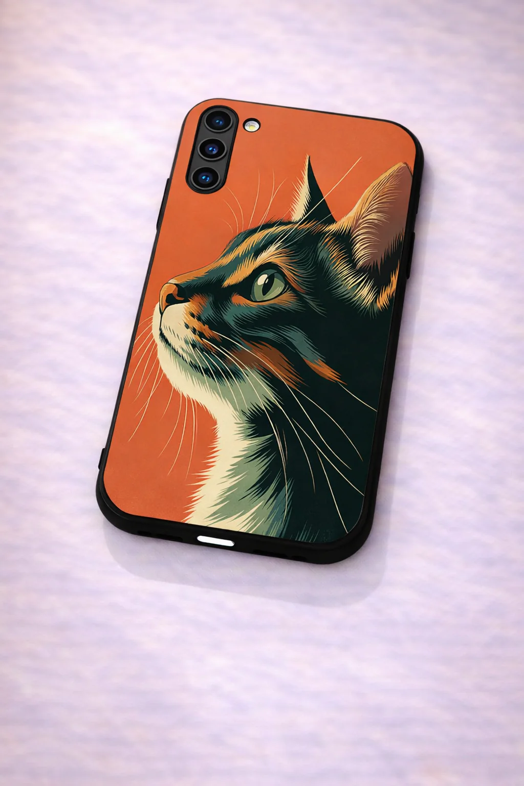 Cutie Cat Premium Glass Back Cover For Galaxy S, A, M & F Series - Image 5