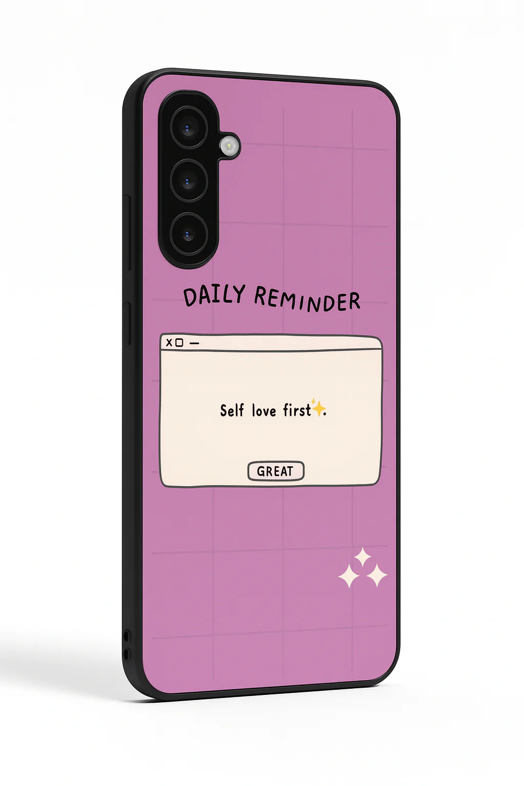 Daily Reminder -Mystic Mauve Premium Glass Back Cover For Galaxy S, A, M & F Series - Image 6