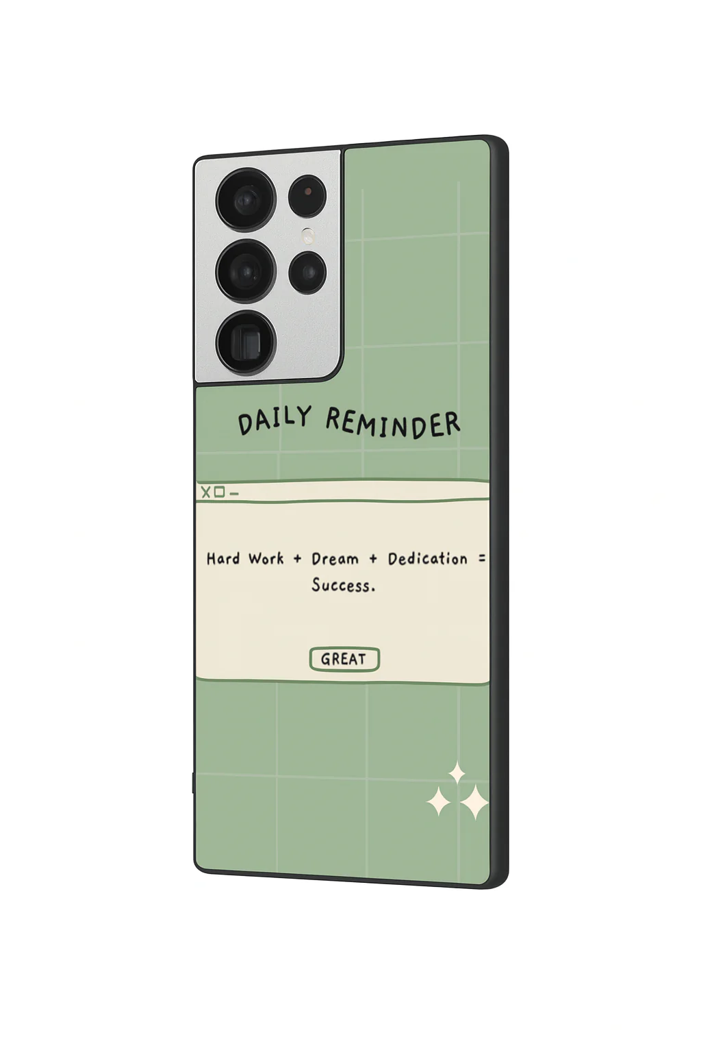 Daily Reminder-Sage Green Premium Glass Back Cover For Galaxy S, A, M & F Series - Image 3