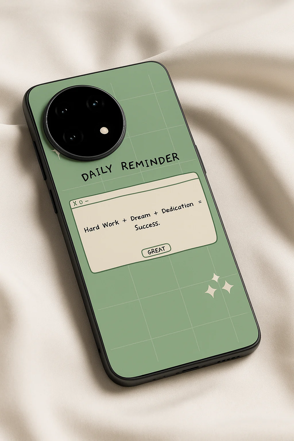 Daily Reminder-Sage Green Premium Glass Back Cover For One Plus 13, 12, 11, 10, Nord Series - Image 5