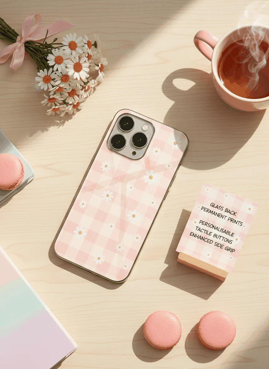 Daisy Bloom Premium Glass Back Cover For iPhone 11-17 Models - Image 2
