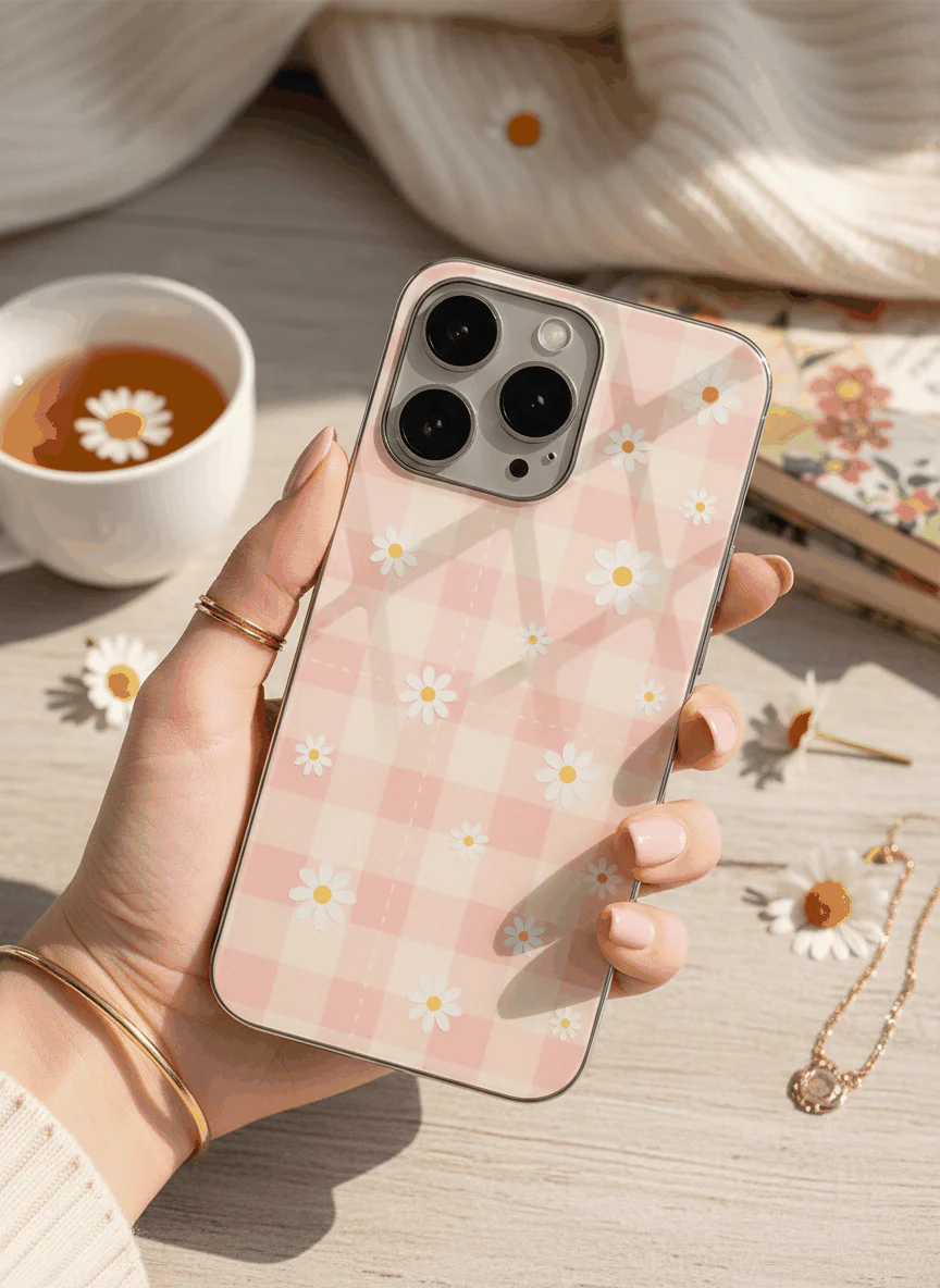 Daisy Bloom Premium Glass Back Cover For iPhone 11-17 Models - Image 4