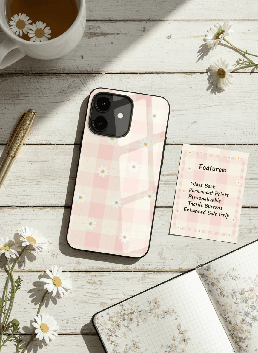 Daisy Bloom Premium Glass Back Cover For iPhone 11-17 Models - Image 5
