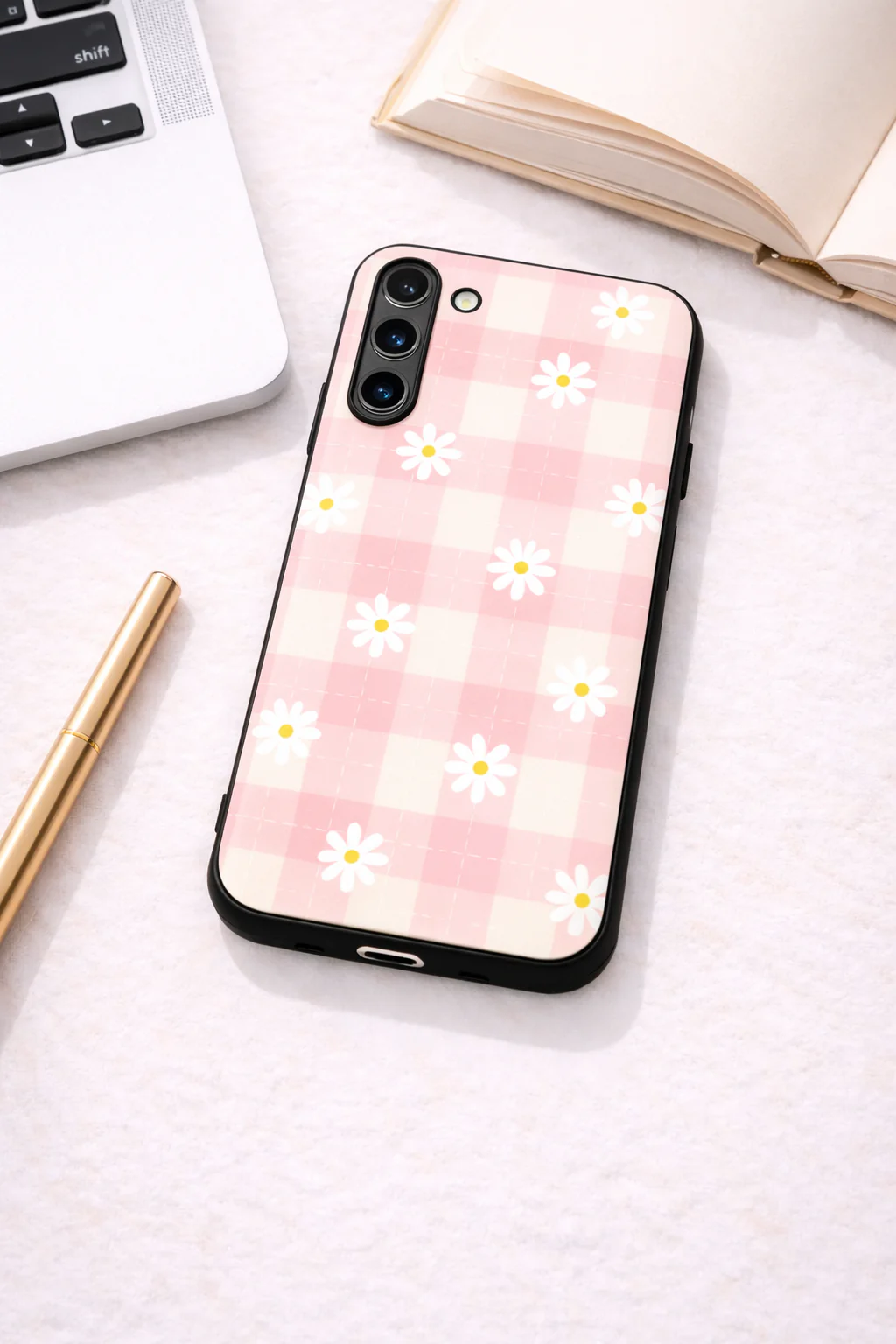 Daisy Bloom Premium Glass Back Cover For Galaxy S, A, M & F Series - Image 4