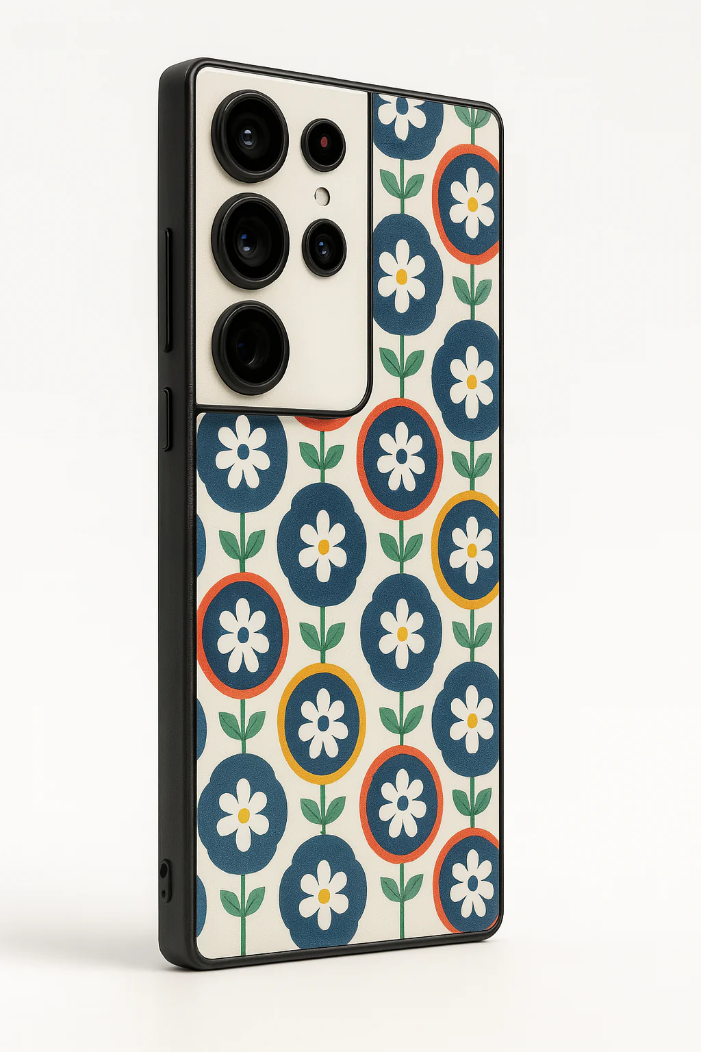 Daisy In Circles Premium Glass Back Cover For Galaxy S, A, M & F Series - Image 3