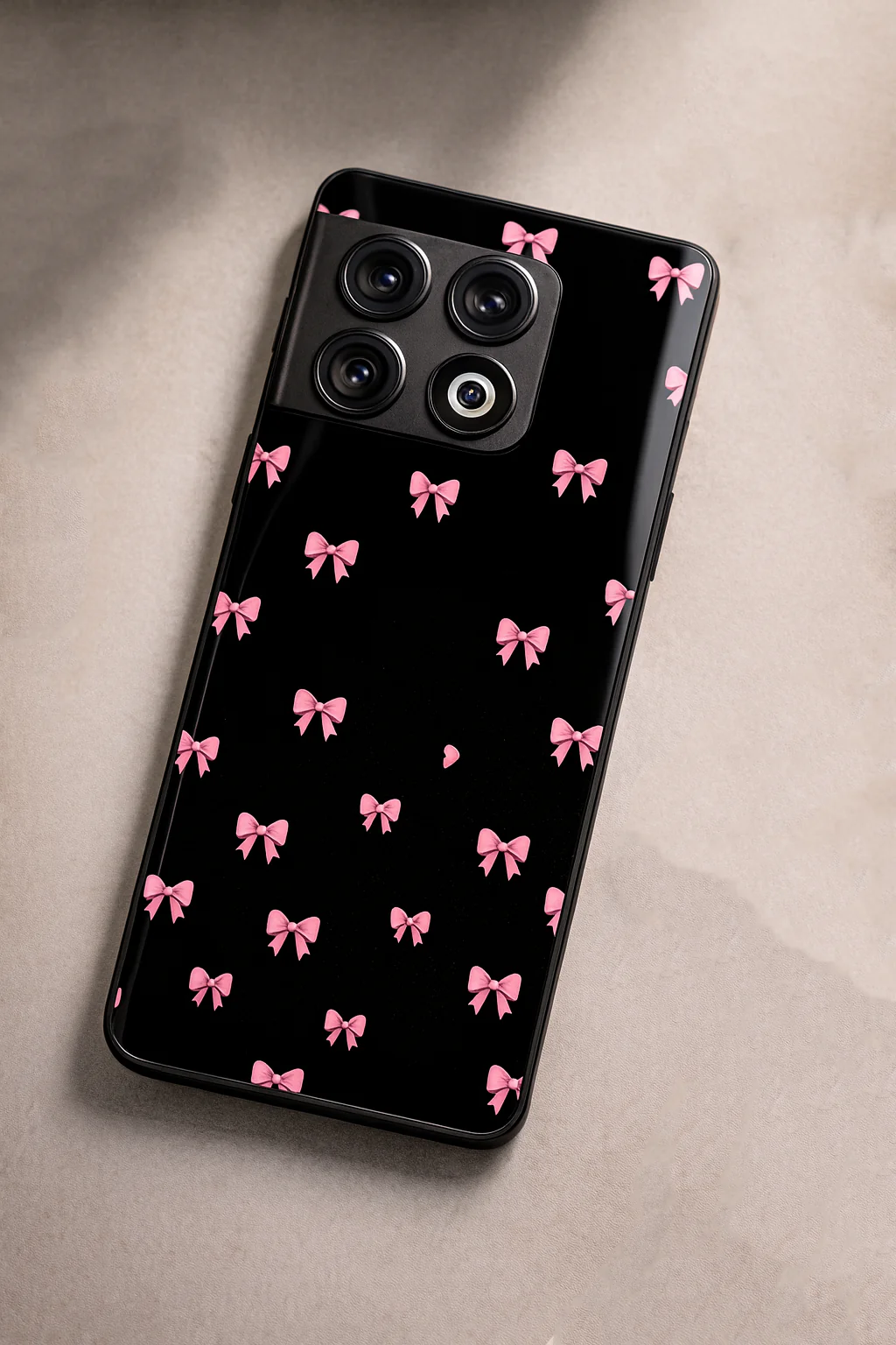 Dark Aesthetic Bows Premium Glass Back Cover For One Plus 13, 12, 11, 10, Nord Series - Image 4