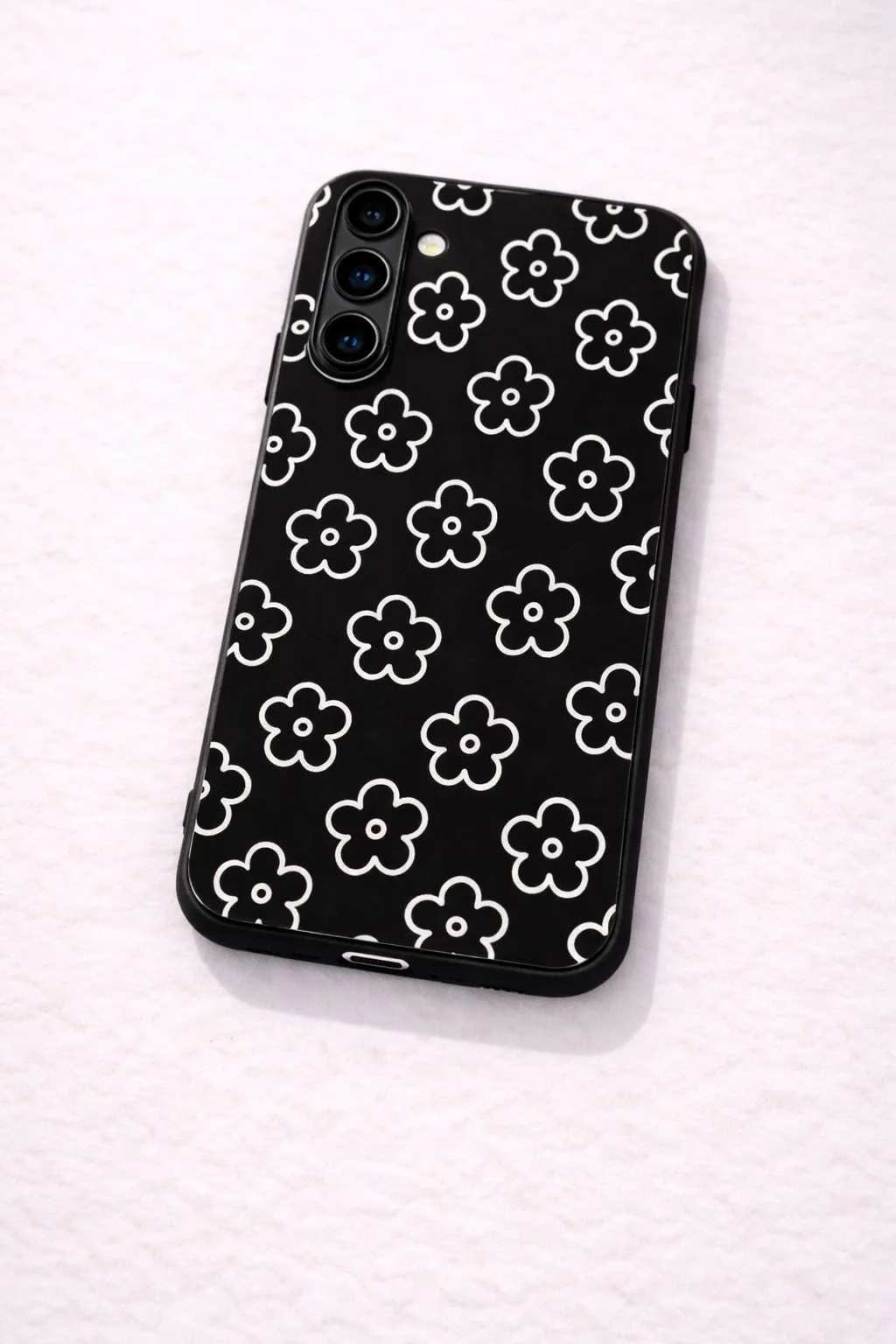 Doodle Flower Premium Glass Back Cover For Galaxy S, A, M & F Series - Image 5