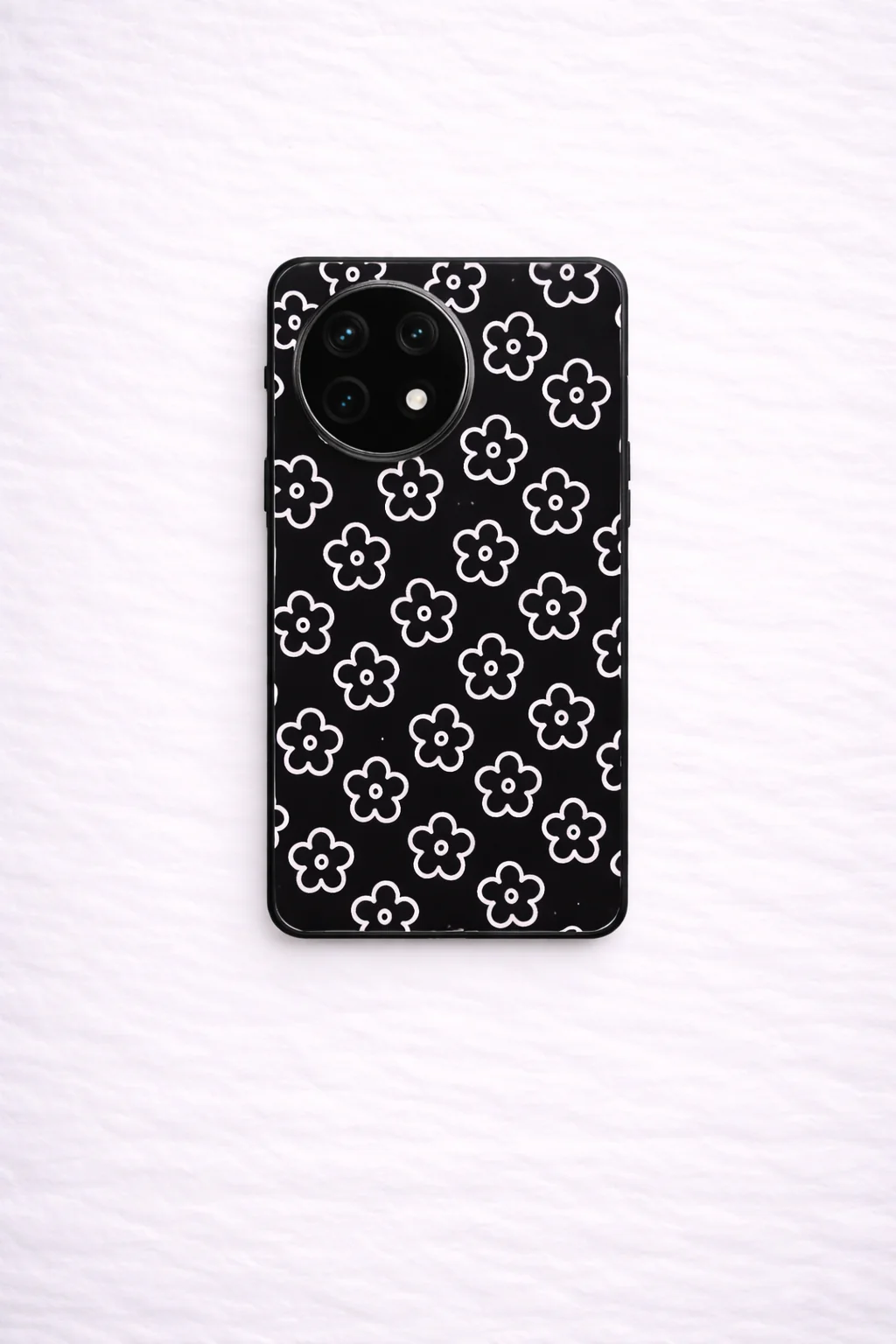 Doodle Flower Premium Glass Back Cover For One Plus 13, 12, 11, 10, Nord Series - Image 5