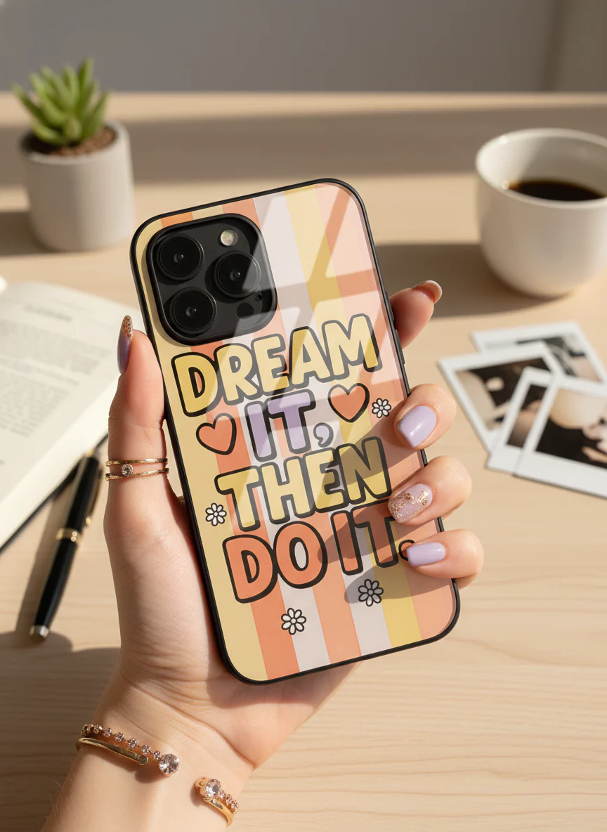 Dream It Do It Premium Glass Back Cover For iPhone 11-17 Models
