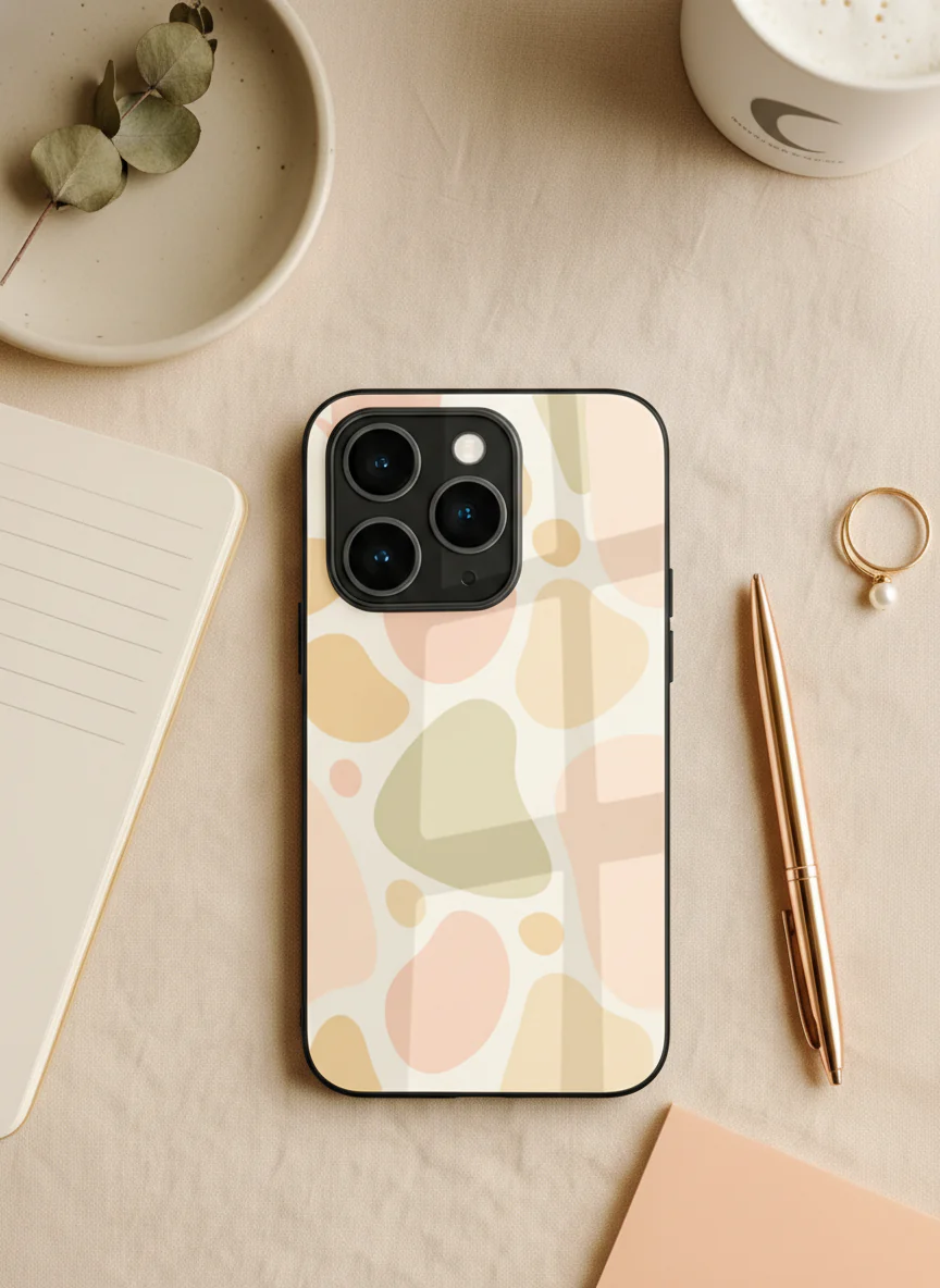 Earthy Hues Premium Glass Back Cover For iPhone 11-17 Models - Image 14